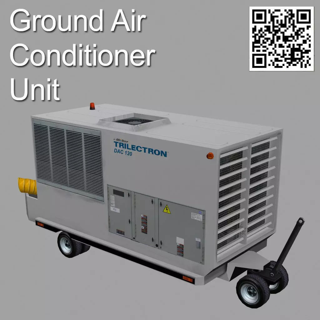 Ground Air Conditioner Unit Low-poly 3D model