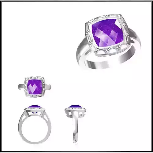 JCD Format White gold color stone rings metal file