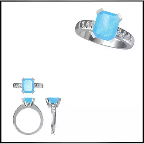 JCD Format White gold color stone rings jewelers file set