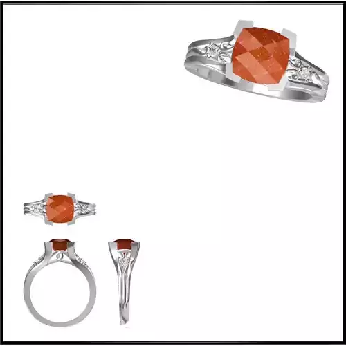 JCD Format White gold color stone rings 3dm jewelry