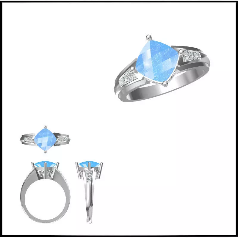 JCD Format White gold color stone rings 3design price 3D print model