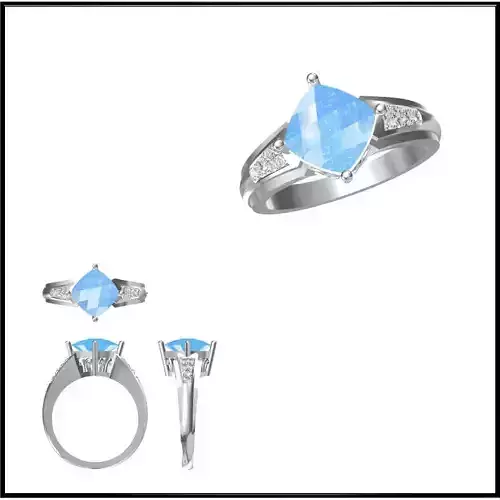 JCD Format White gold color stone rings 3design price