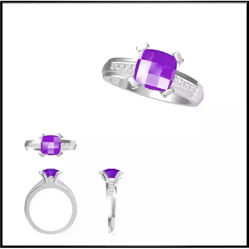 JCD Format White elegant gold color stone rings jewelry cad