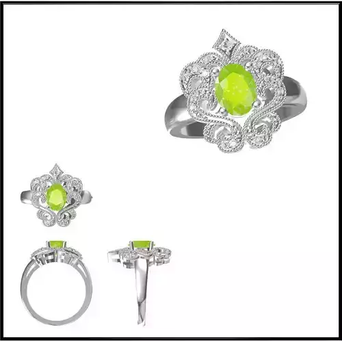 JCD Format White elegant gold color stone rings jewellery