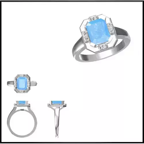 JCD Format White elegant gold color stone rings cad cam jewelry