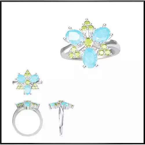 JCD Format White elegant gold color stone rings cad cam jewelry