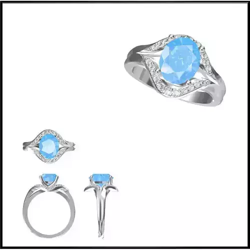 JCD Format Simple color stone rings cad jewellery design course