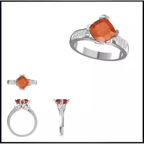 JCD Format Simple color stone rings cad cam jewelry design