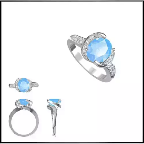 JCD Format Simple color stone rings 3design price