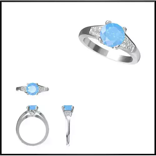 JCD Format  Custom color stone rings 3d jewelry design