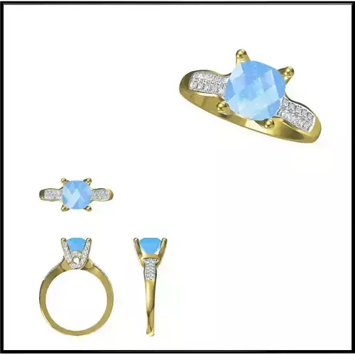 JCD Format Custom color stone rings rhino 3d jewelry