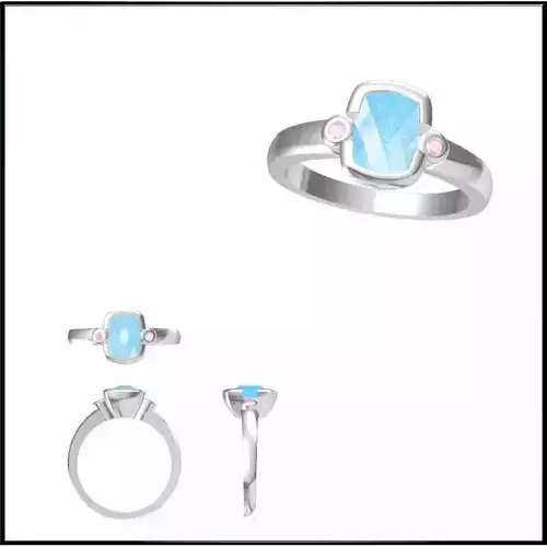 JCD Format  Custom color stone rings jewellery cad design