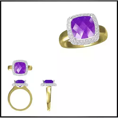 JCD Format  Custom color stone rings jewelcad