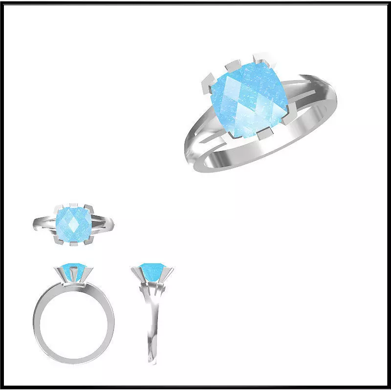 JCD Format Custom color stone rings cad ring design 3D print model