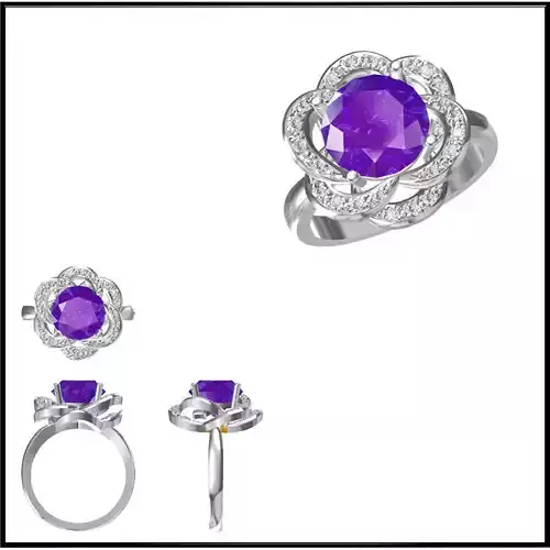 JCD Format  Custom color stone rings cad color stone ring design