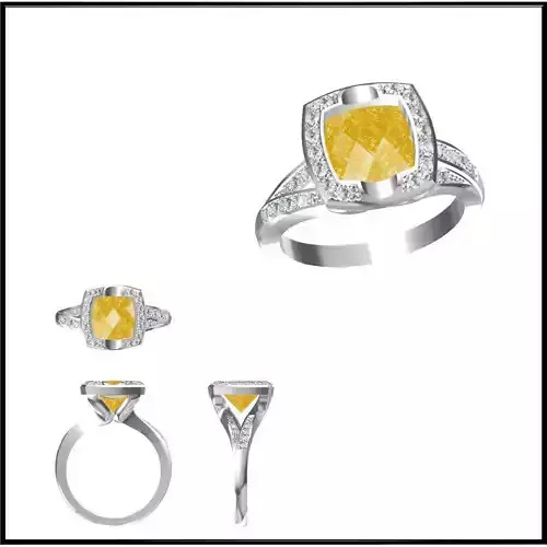 JCD Format  Custom color stone rings cad cam jewelry design