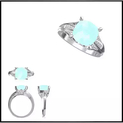 JCD Format  Custom color stone rings 3d jewelry cad