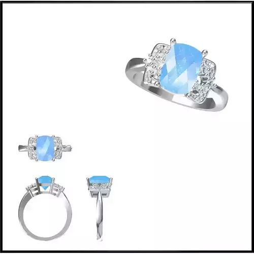 JCD Format  Colored stone engagement rings wax files jewelry