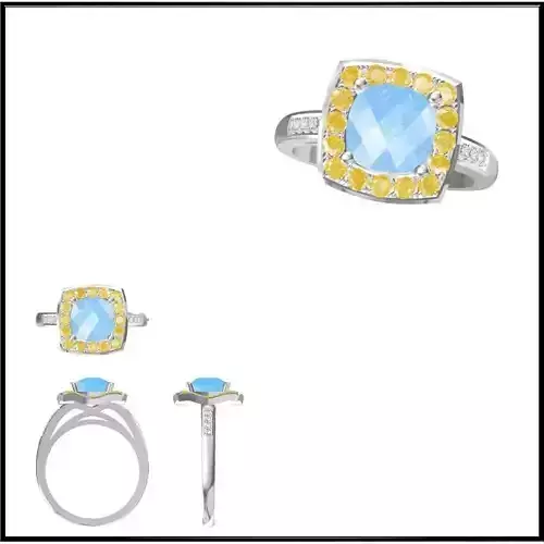 JCD Format Colored stone engagement rings ring cad