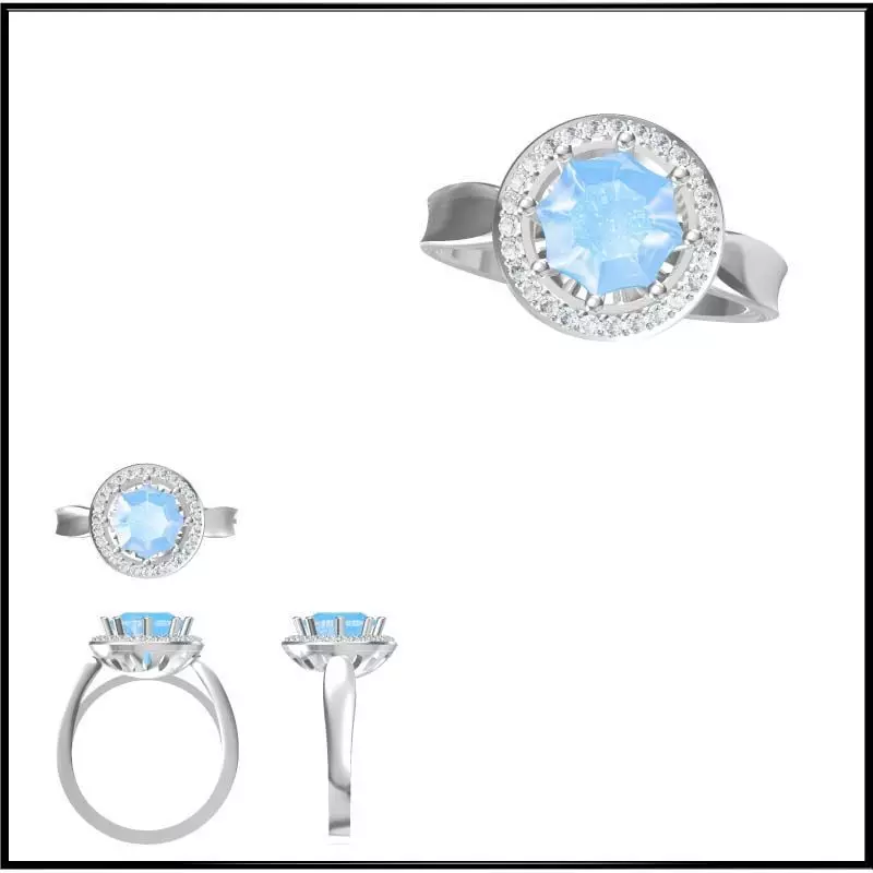 JCD Format Colored stone engagement rings jewelry cad programs 3D model ...
