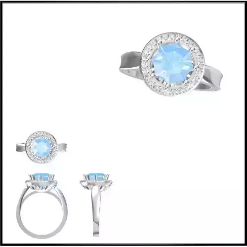 JCD Format Colored stone engagement rings jewelry cad programs