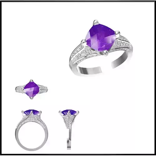 JCD Format Colored stone engagement rings jewelry cad