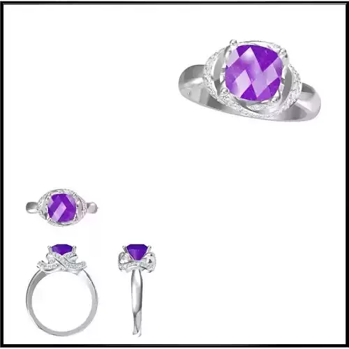 JCD Format Colored stone engagement rings jewelcad