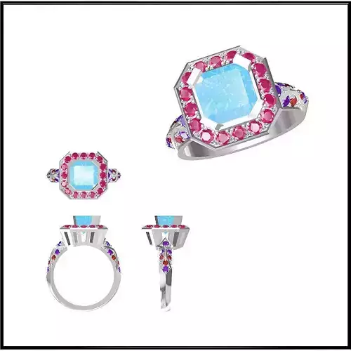 JCD Format Colored stone engagement rings cad ring design