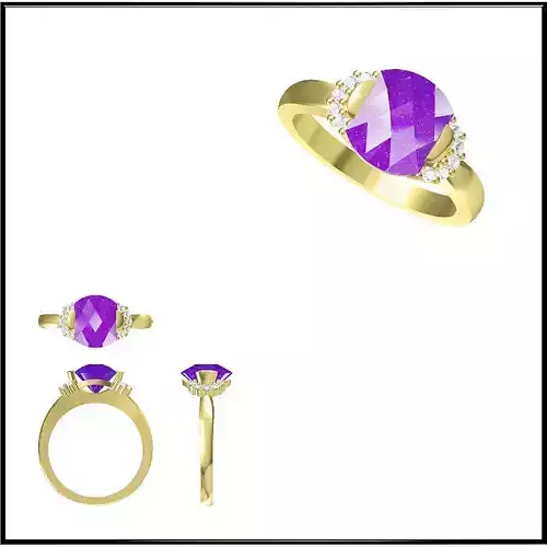 JCD Format Colored stone engagement rings cad jewellery design
