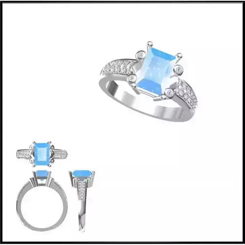 JCD Format Colored stone engagement rings cad color stone ring