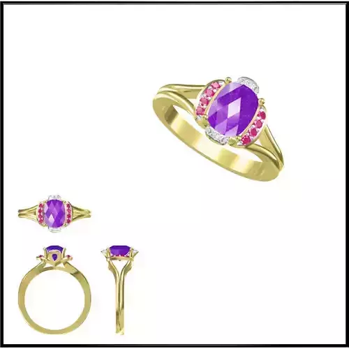 JCD Format Colored stone engagement rings cad cam jewelry design