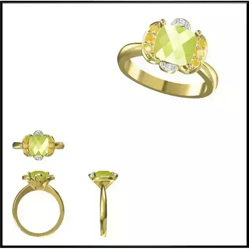 JCD Format Colored stone engagement rings autocad jewelry