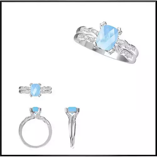 JCD Format Colored stone engagement rings 3dm jewelry