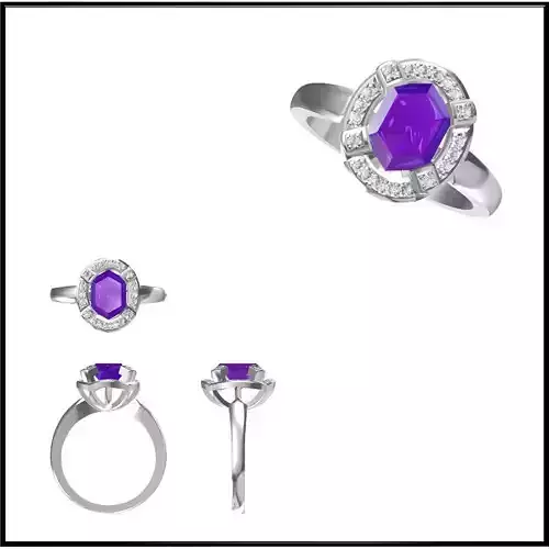 JCD Format Colored stone engagement rings jewelry files for sale