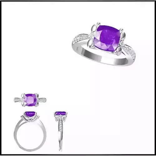 JCD Format Colored stone engagement rings 3d jewelry cad