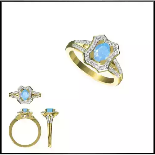 JCD Format Antique color stone rings ring cad