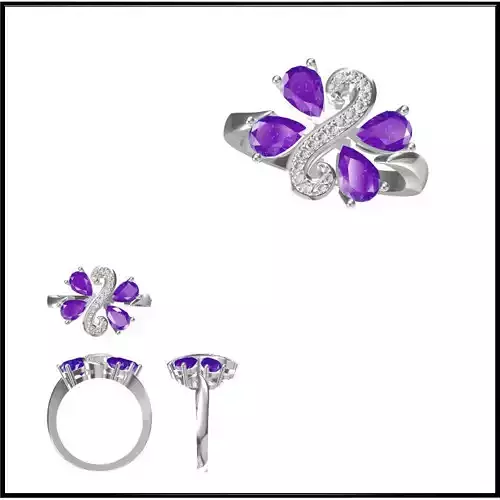 JCD Format Antique color stone rings jewelers file set