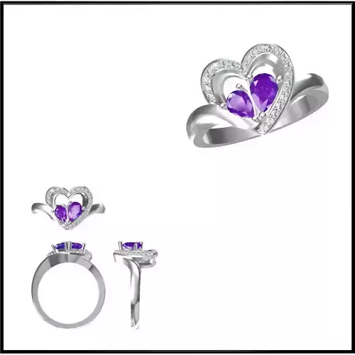 JCD Format Antique color stone rings for sale 3dm jewelry files