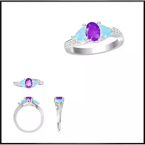 JCD Format Antique color stone rings jewellery design