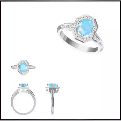 JCD Format Antique color stone rings cad cam jewelry