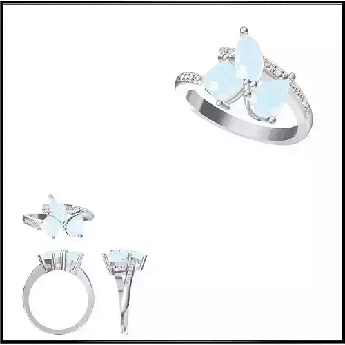 JCD Format Antique color stone rings 3d jewelry files for sale