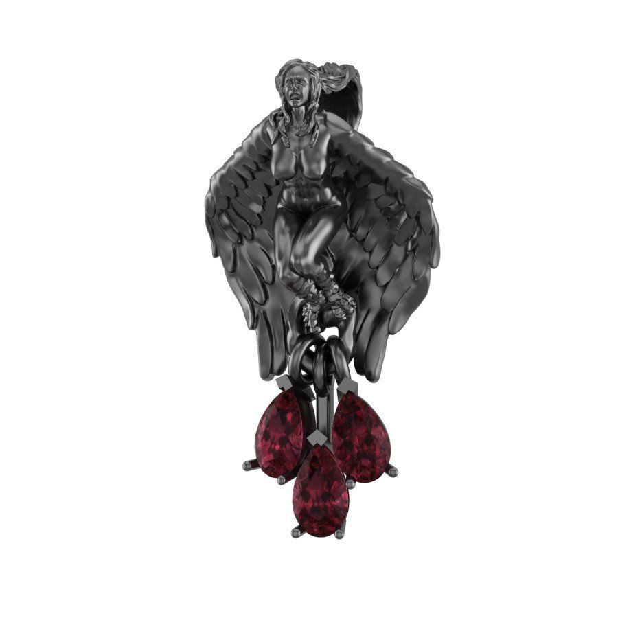 Harpy Pendant  3D print model_3