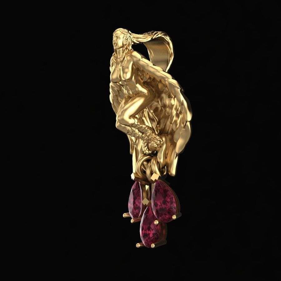 Harpy Pendant  3D print model_2