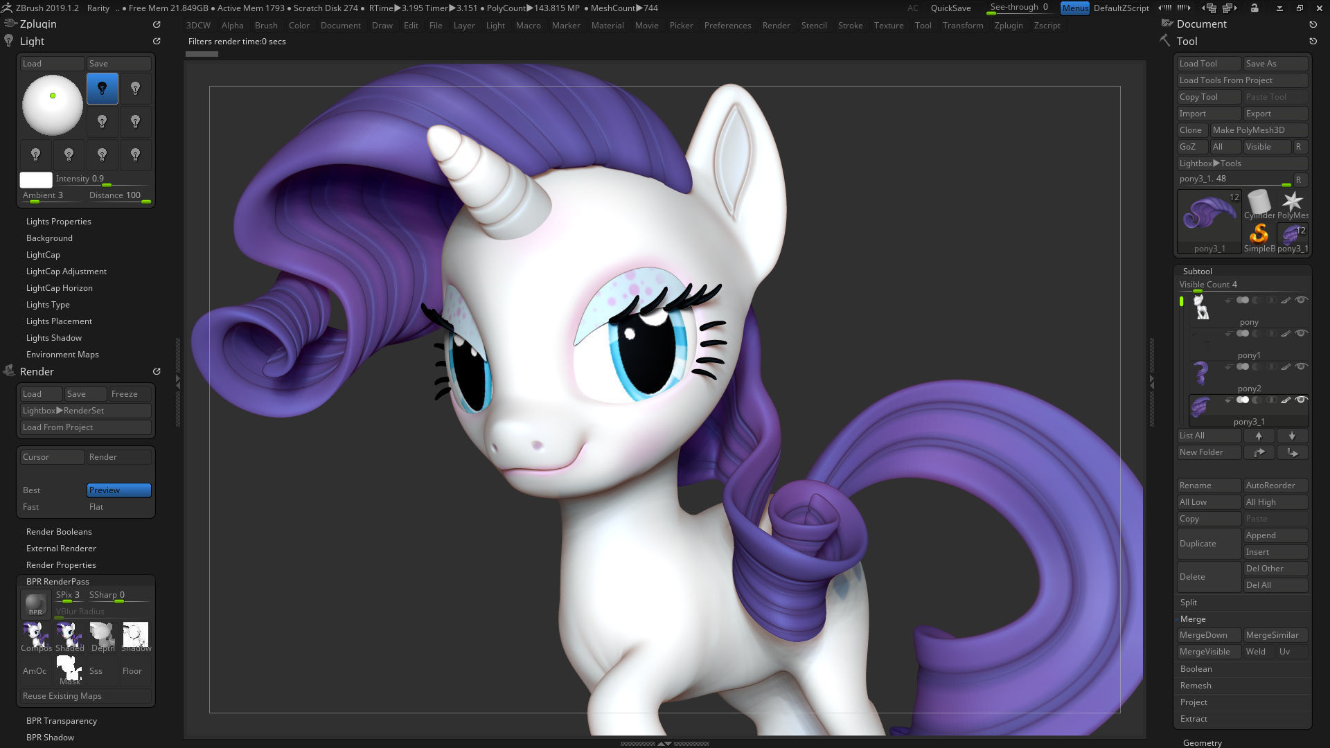 Rarity - Little Pony Fanart 3D print model_4