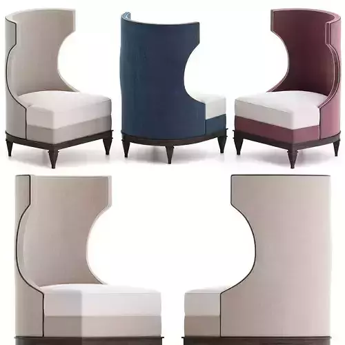 High Back Armchairs 3d model Low-poly 3D model