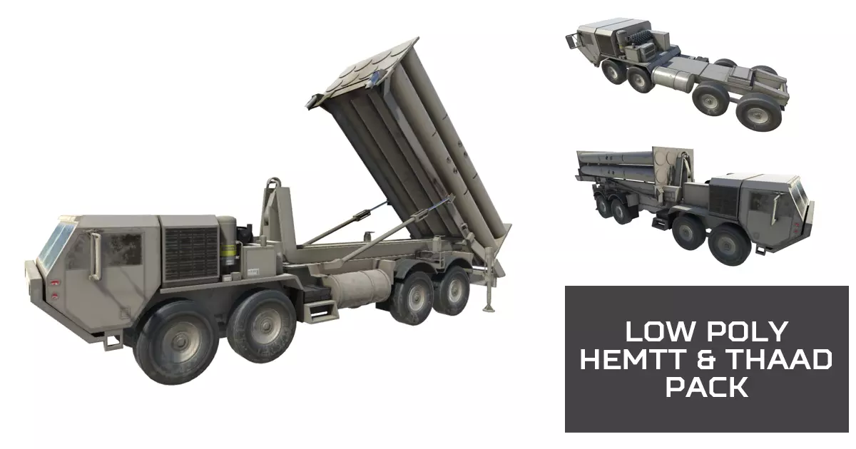 Low Poly HEMTT and  THAAD Pack Low-poly 3D model_0