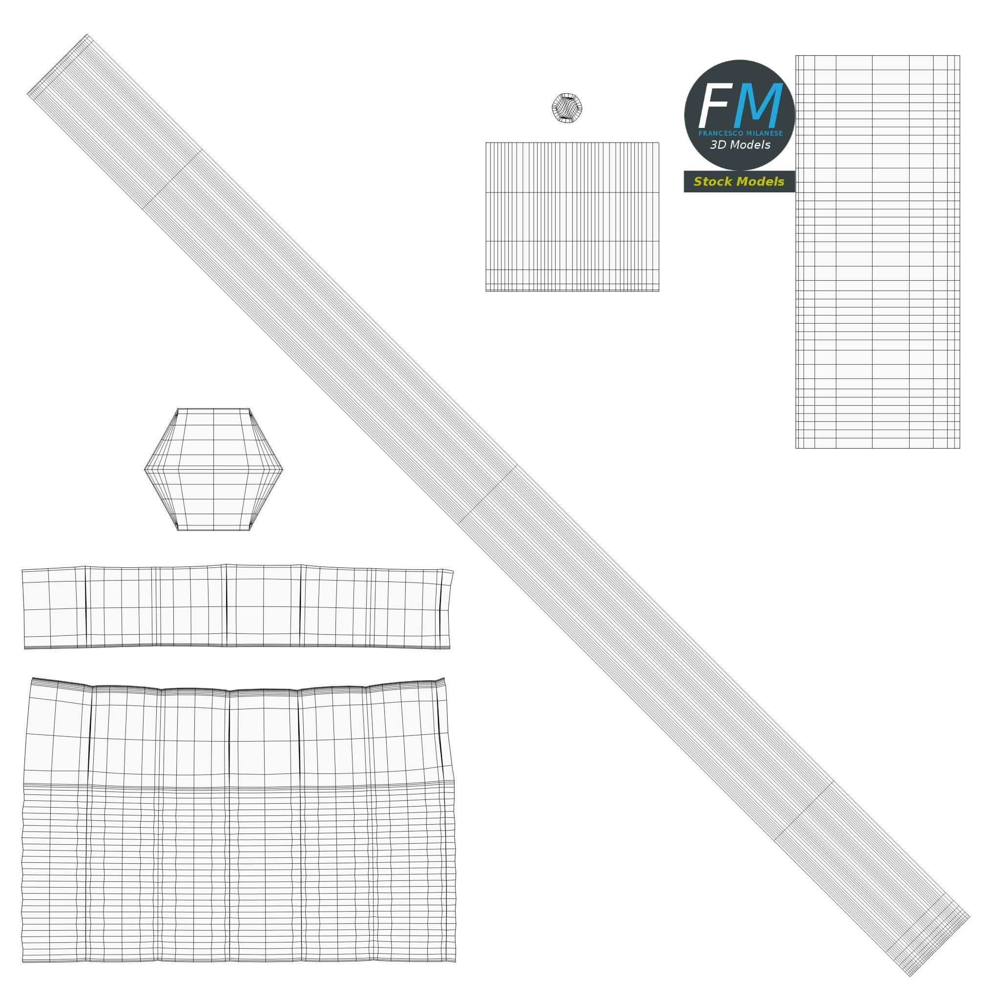 Pencil with eraser 3D model_11