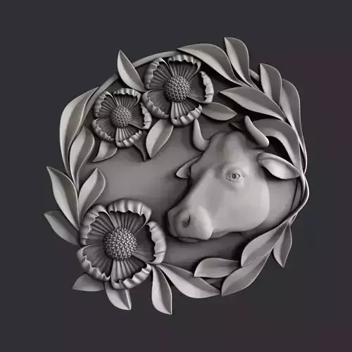 3d STL models for CNC router cow