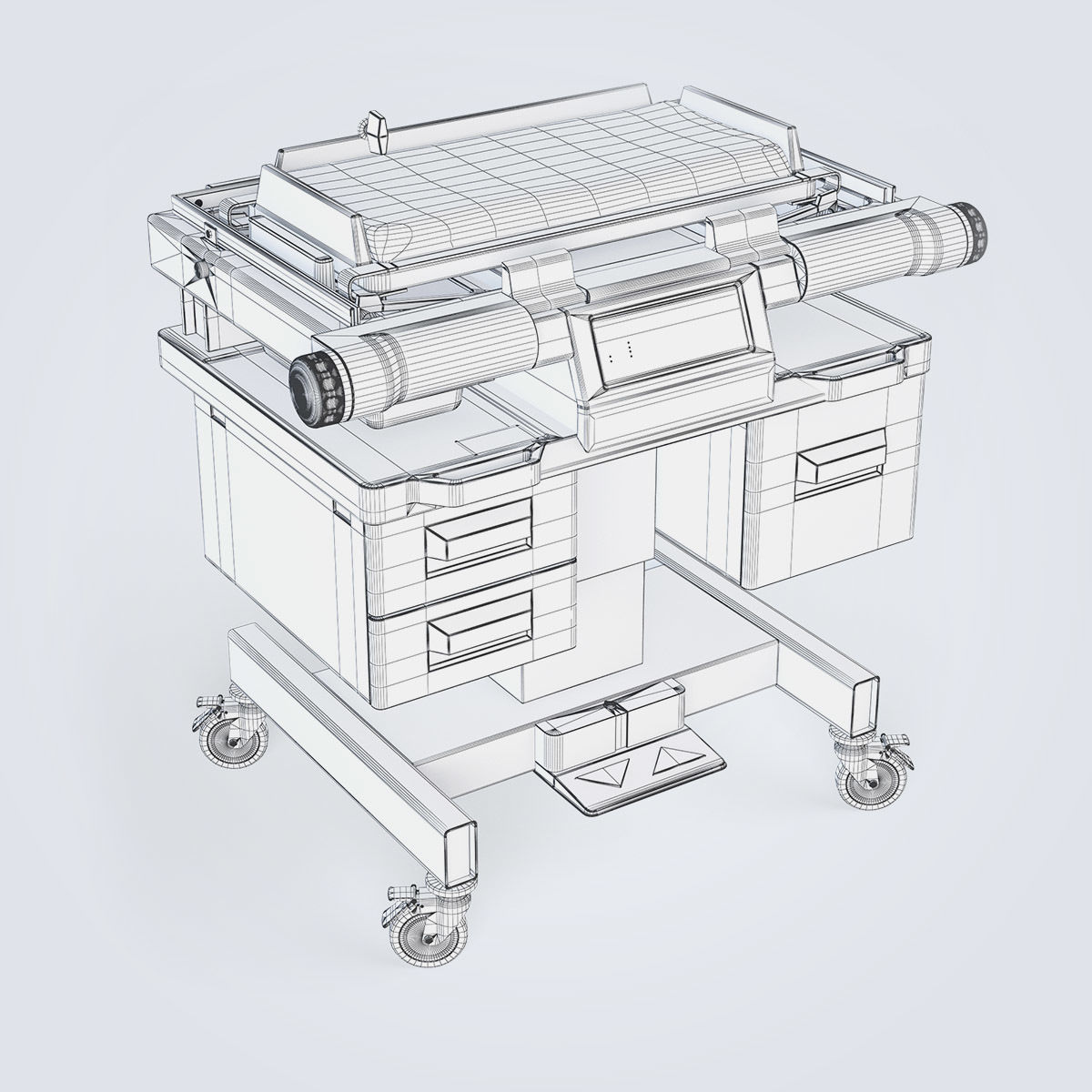 Medical Infant Incubator 3D model_30