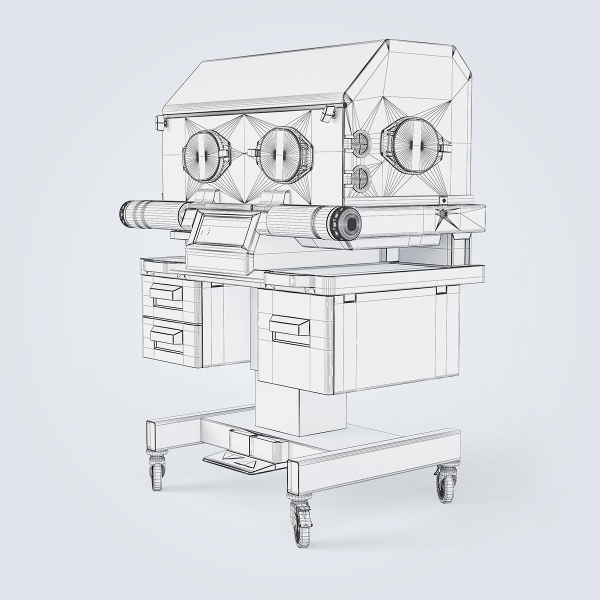 Medical Infant Incubator 3D model_27